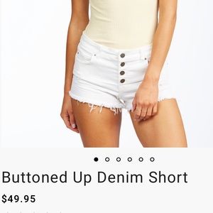 Billabong white button up front shorts distressed